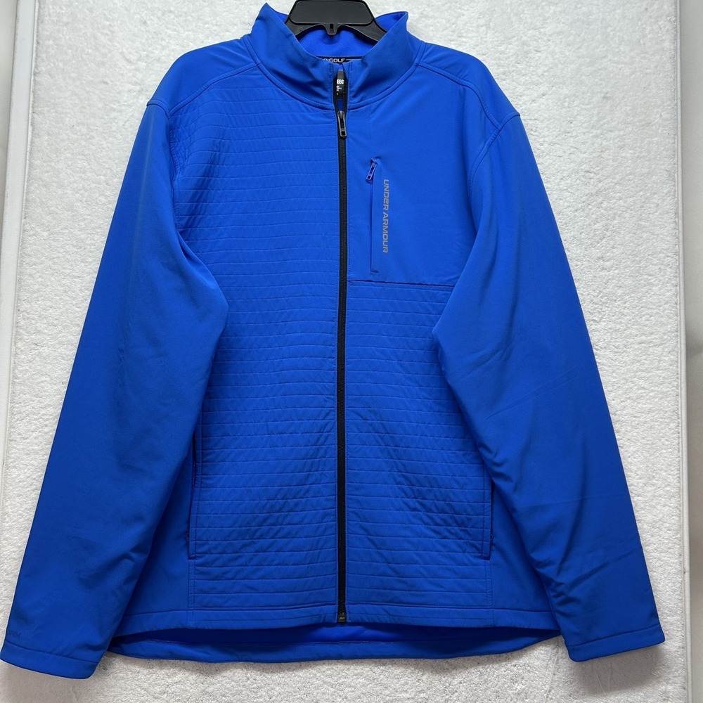 Under Armour Mens Size 2XL Blue Long Sleeve Full Zip Storm Revo Golf Jacket